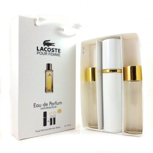 Набор с феромонами Lacoste Pour Femme (3×15 ml)